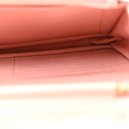 Quilted Caviar Wallet Bag - Pink