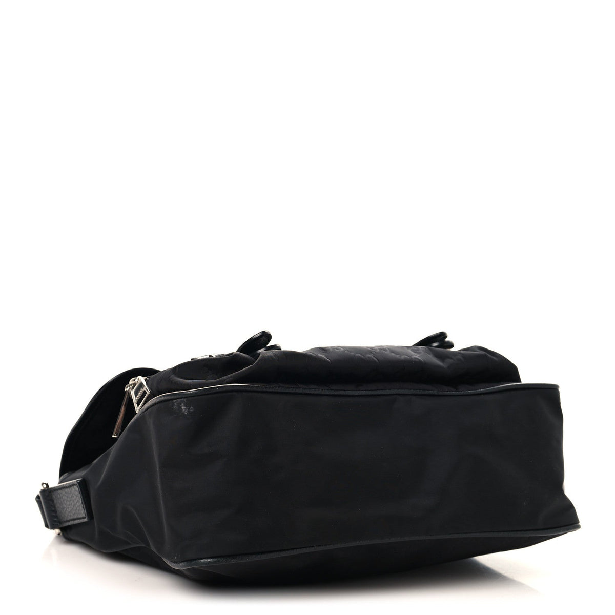 Nylon Flap Shoulder Bag - Black