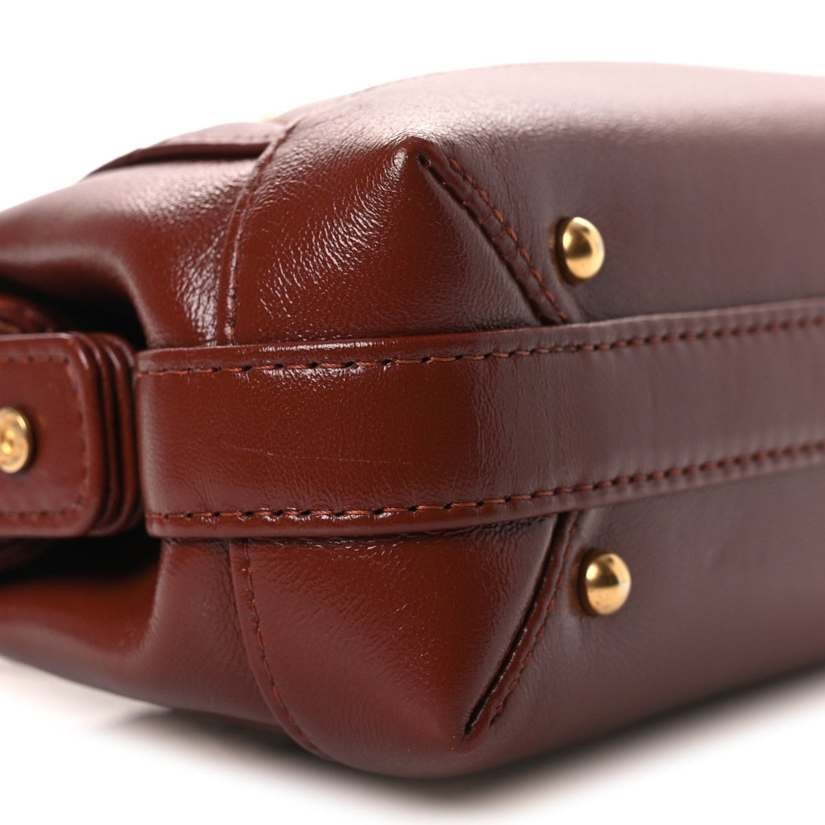 Mini Quilted Lambskin Handbag - Brown