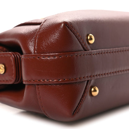 Mini Quilted Lambskin Handbag - Brown
