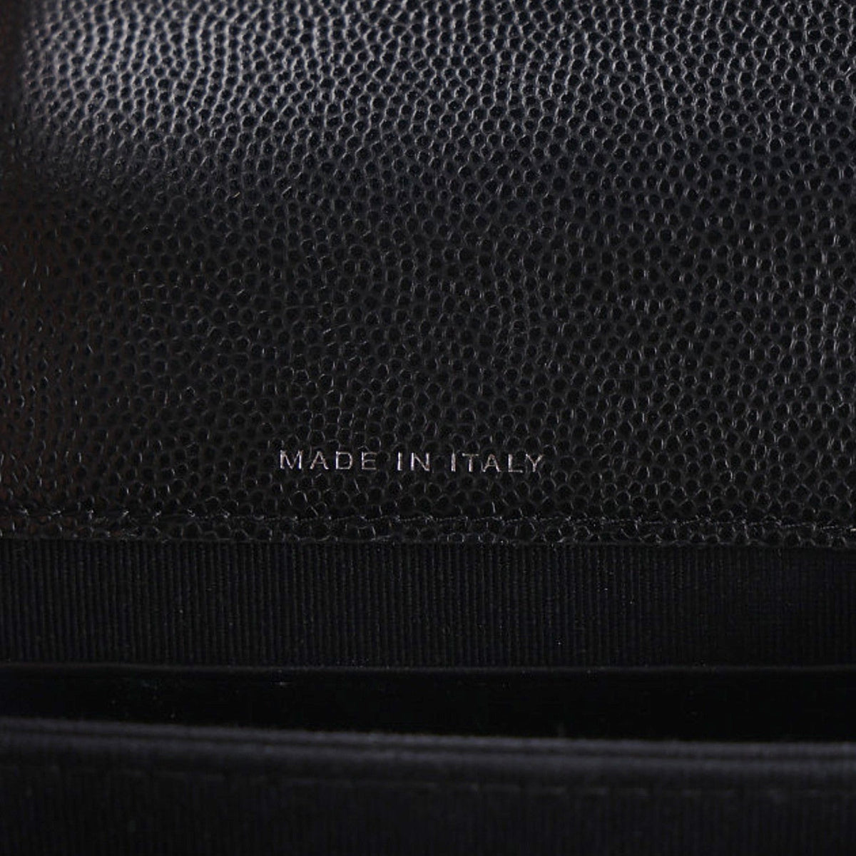 Quilted Caviar Clutch Bag - Black