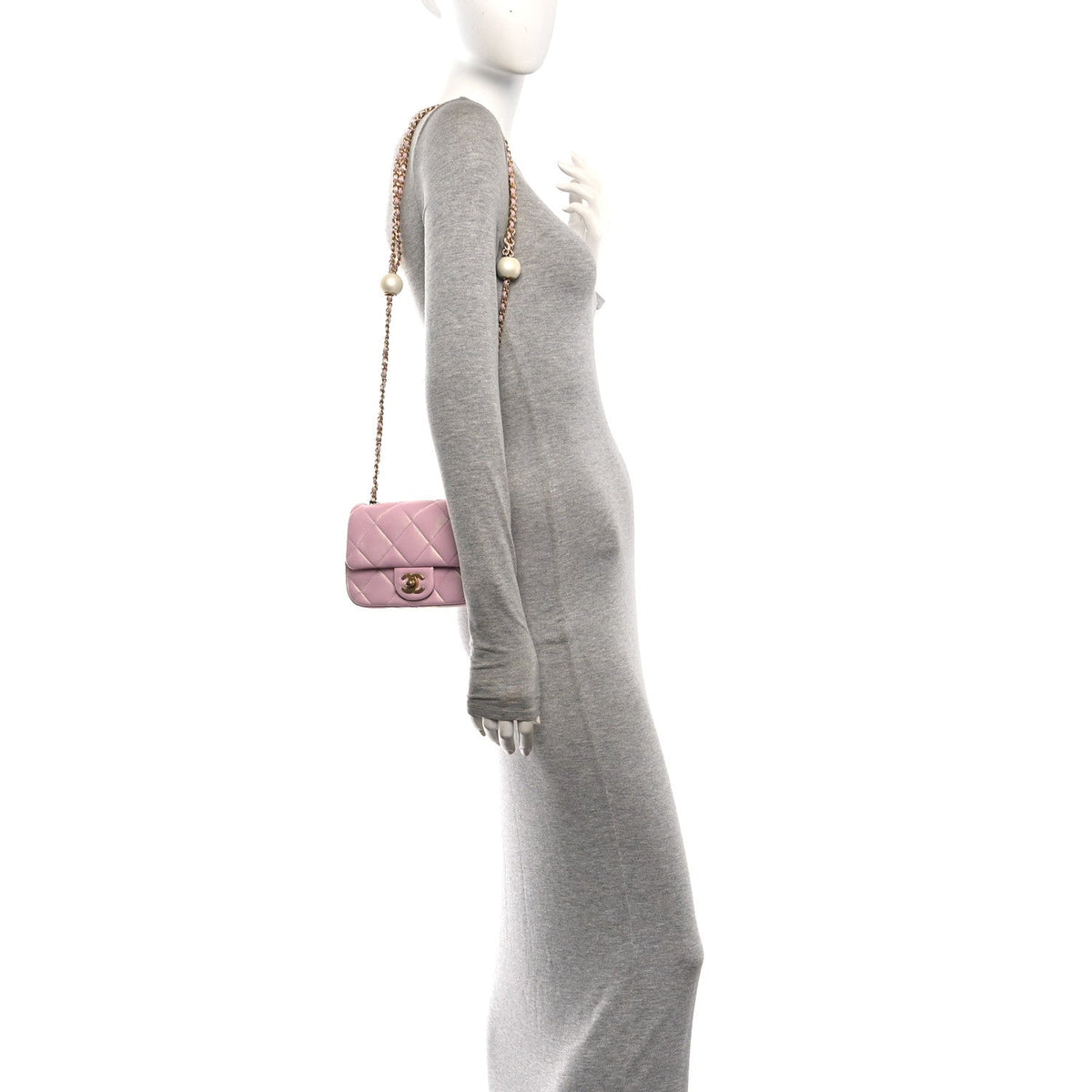 Mini Quilted Lambskin Flap Shoulder Bag - Pink
