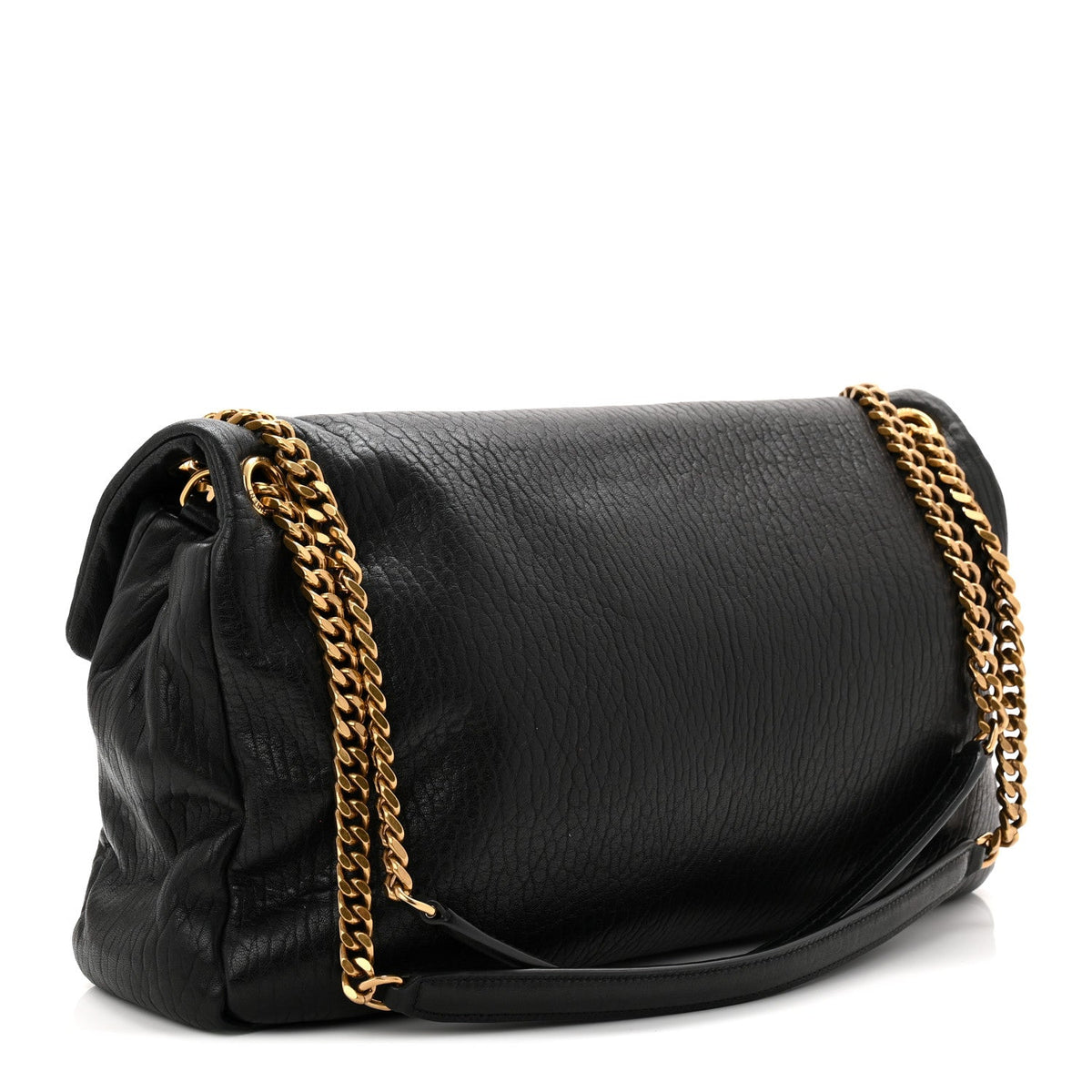 Large Lambskin Handbag - Black