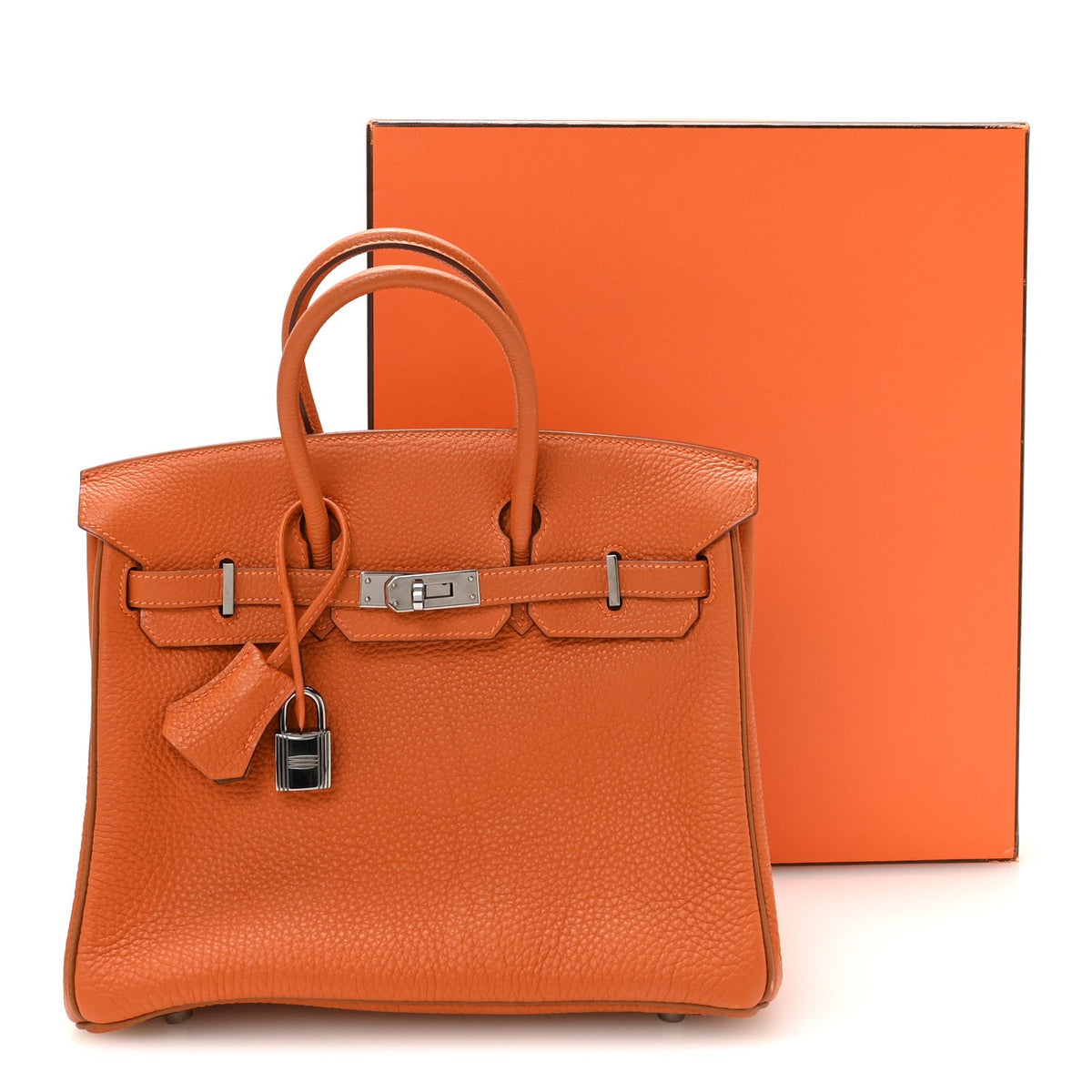 Togo Verso Birkin 25 Potiron Fauve Handbag