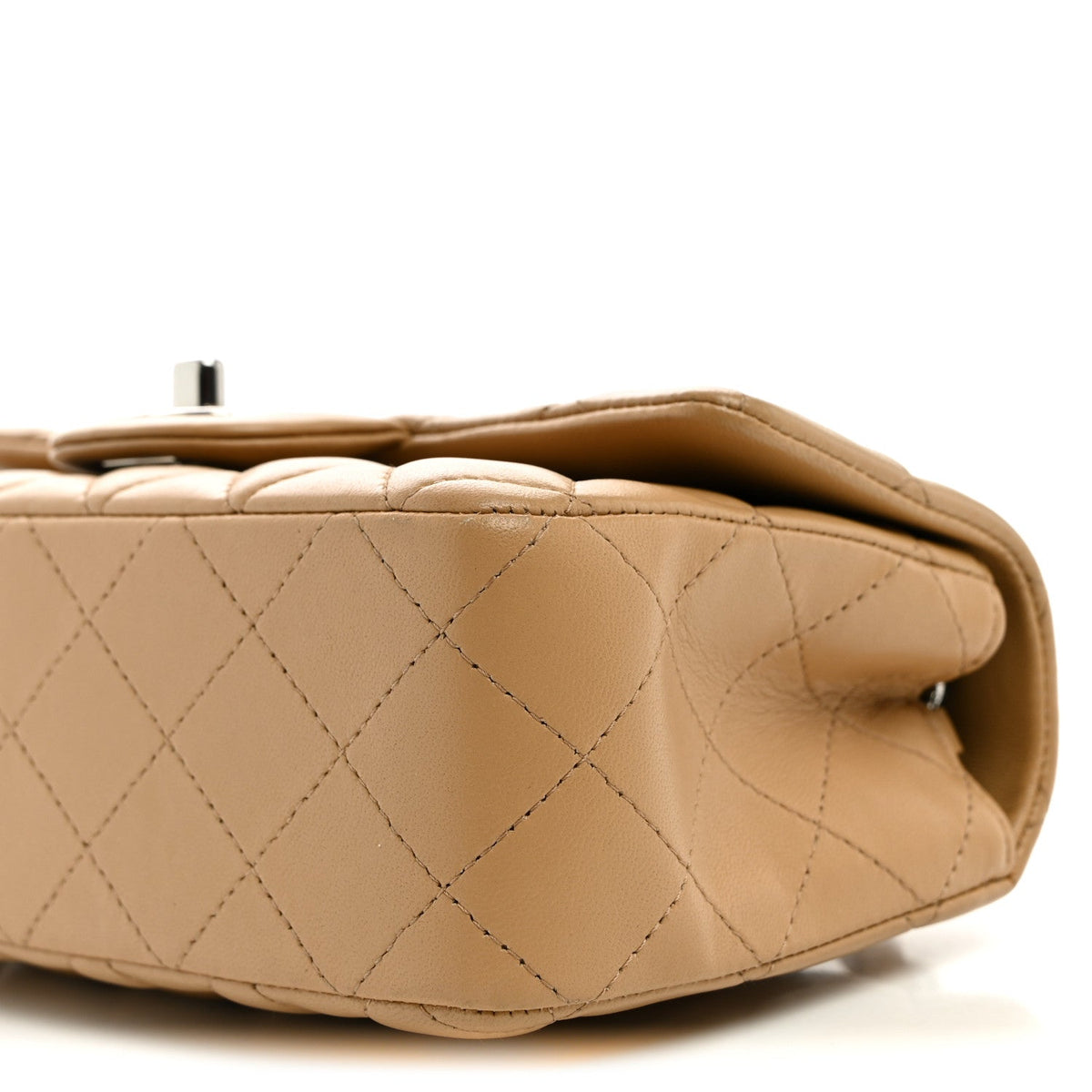 Mini Quilted Lambskin Flap Shoulder Bag - Tan