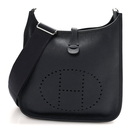 Taurillon Clemence Evelyne Iii Pm Bleu N Handbag