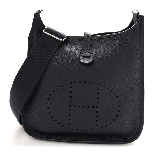 Taurillon Clemence Evelyne Iii Pm Bleu N Handbag