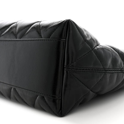 Quilted Lambskin Hobo Bag - Black
