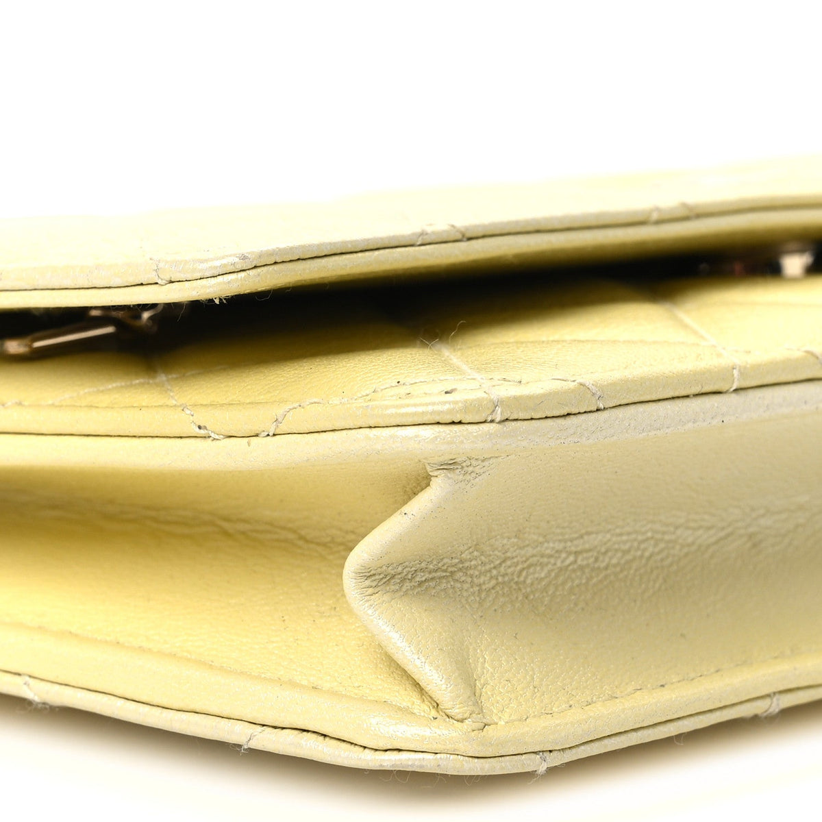 Quilted Goatskin Wallet Bag - Yellow