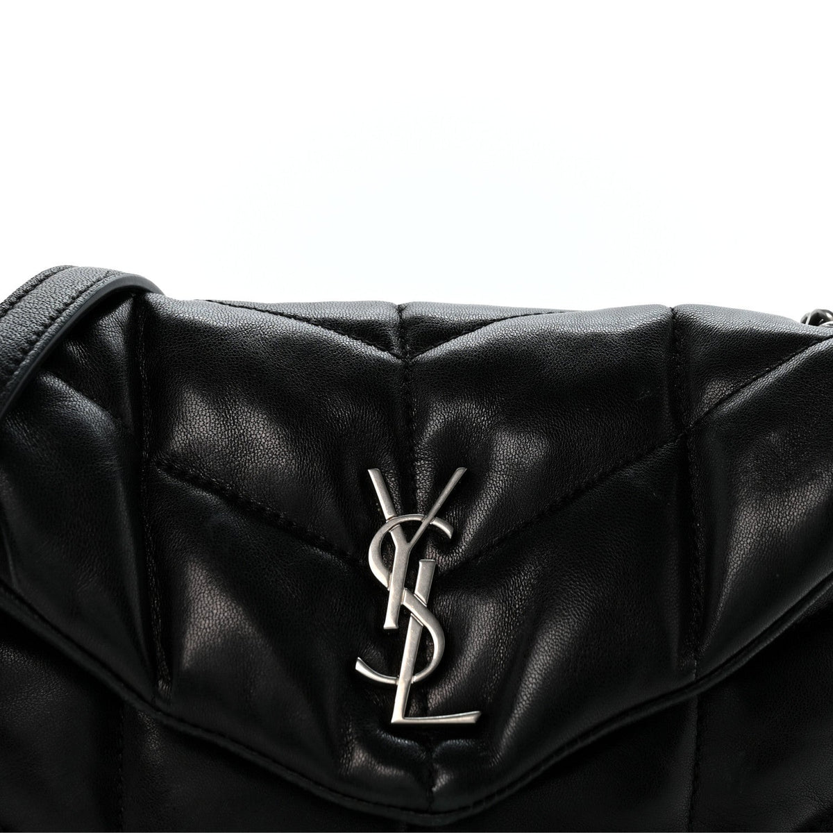 Quilted Lambskin Satchel Bag - Black