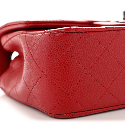 Mini Quilted Caviar Flap Shoulder Bag - Tan