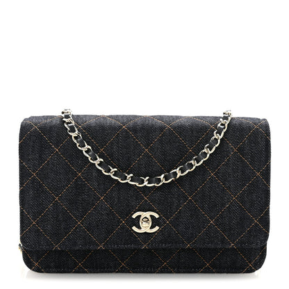 Quilted Wallet Bag - Blue