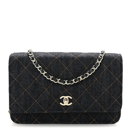 Quilted Wallet Bag - Blue