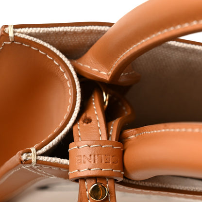 Mini Calfskin Canvas Handbag - Natural
