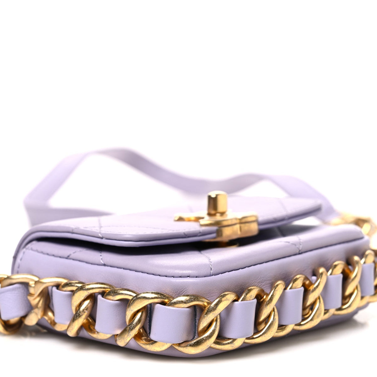 Mini Quilted Calfskin Handbag - Purple