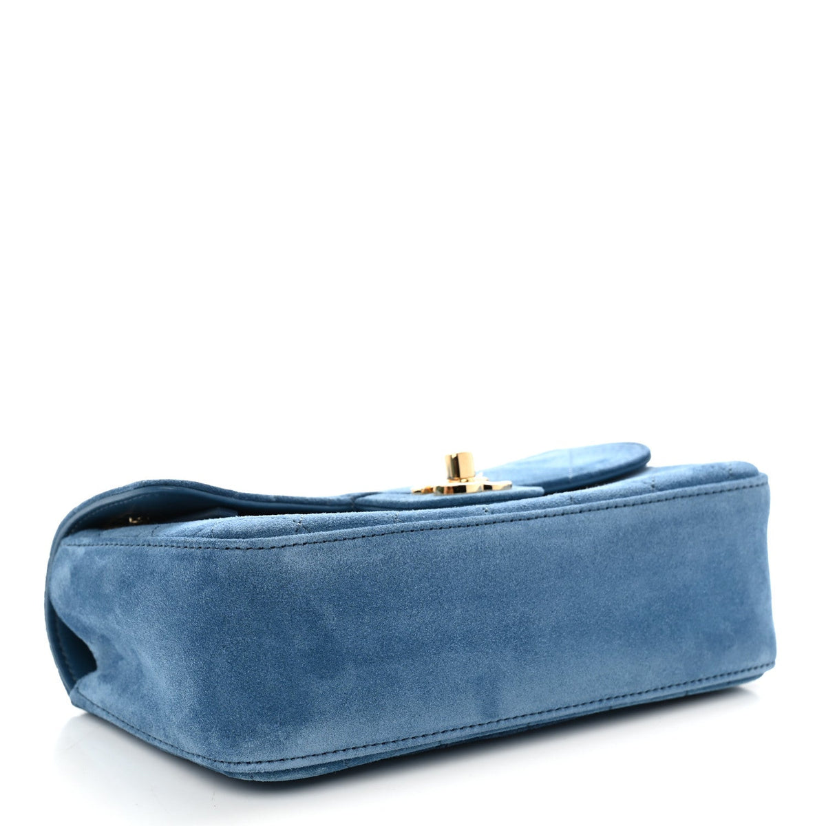 Mini Calfskin Suede Flap Shoulder Bag - Blue