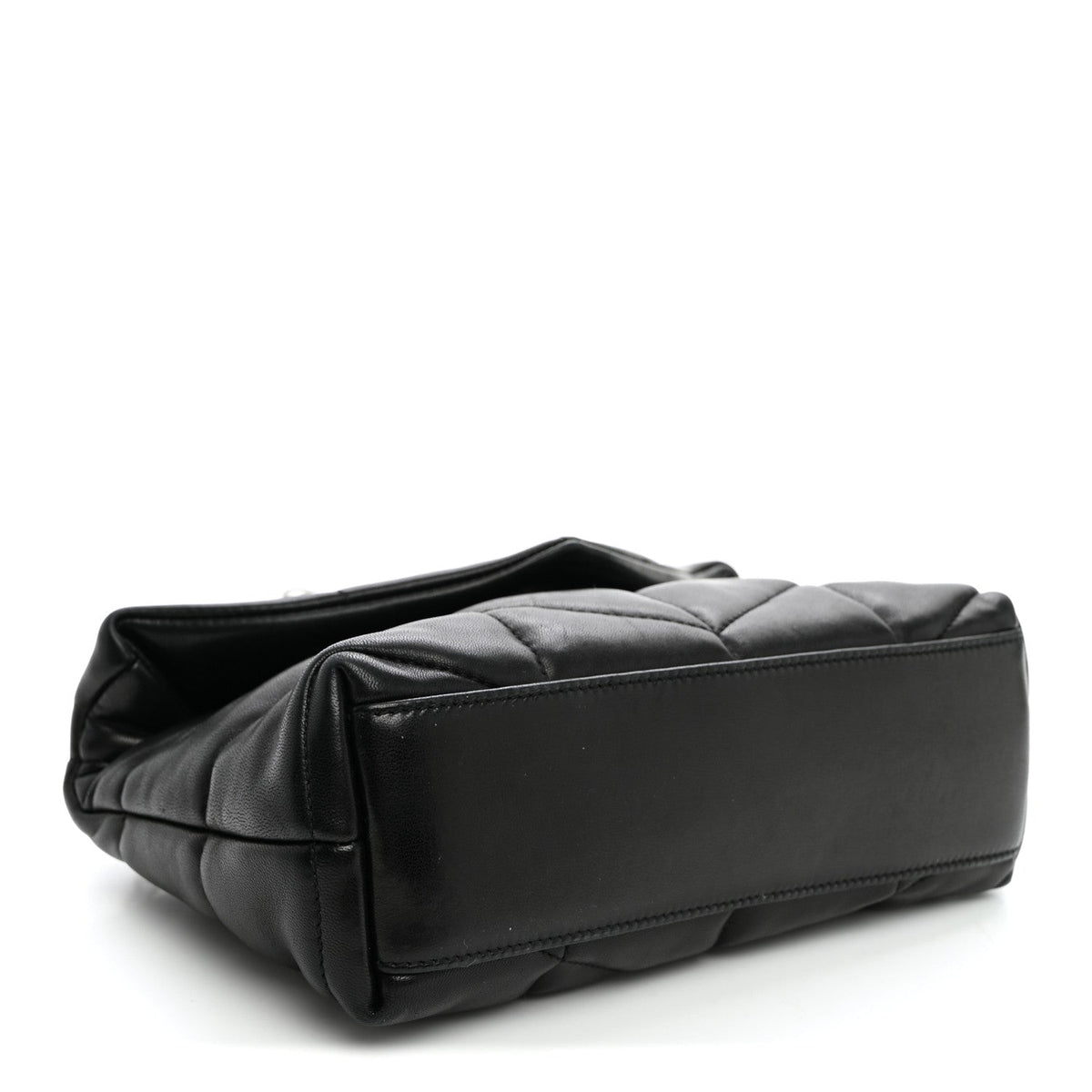 Quilted Lambskin Satchel Bag - Black