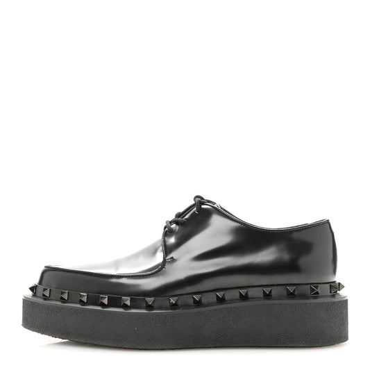 Garavanicalfskin Rockstud M-Way Derby Loafers Black