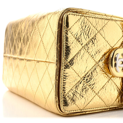 Small Quilted Calfskin Handbag - Gold