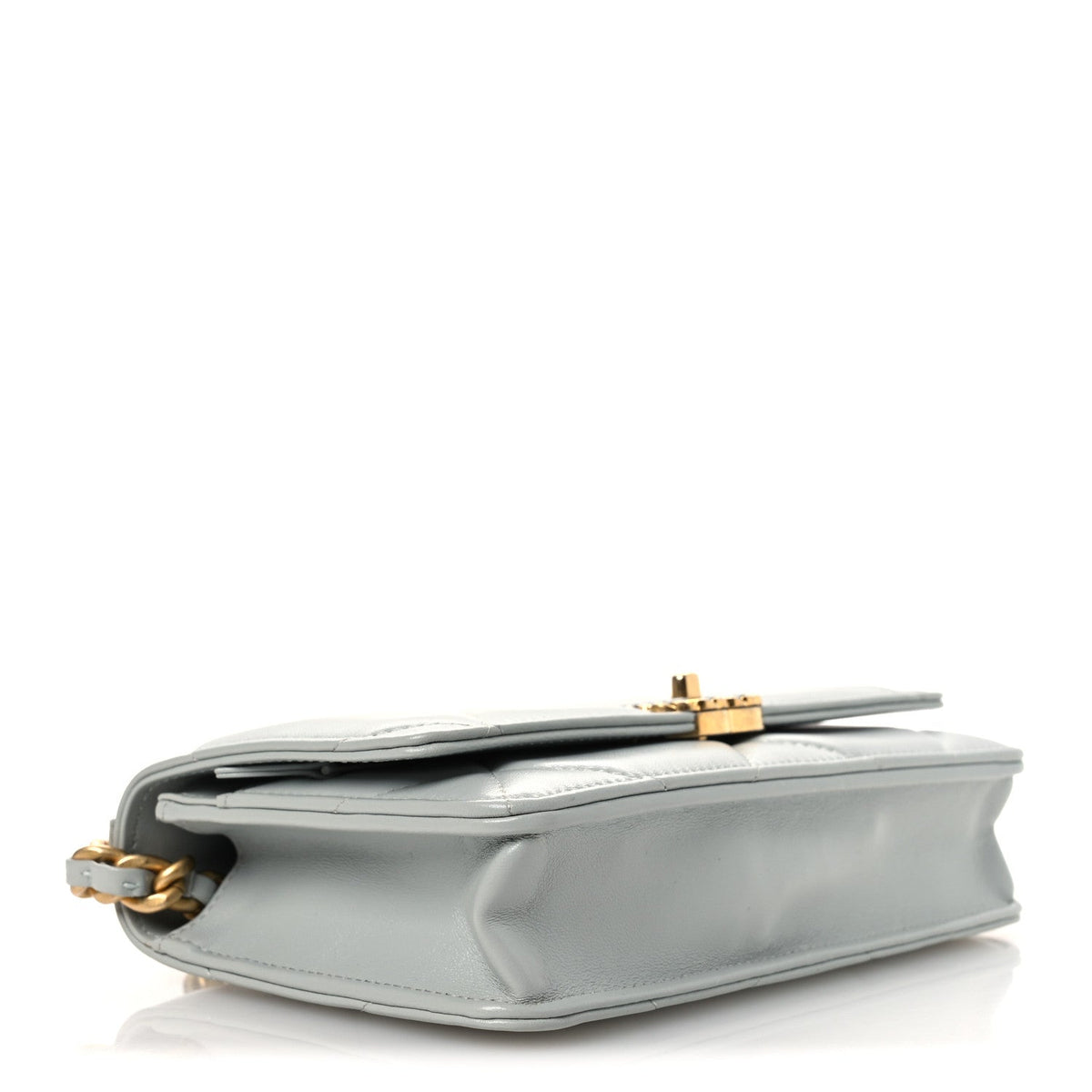 Quilted Lambskin Wallet Bag - Light Blue