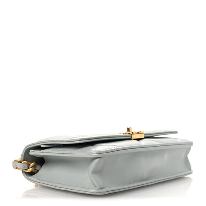 Quilted Lambskin Wallet Bag - Light Blue