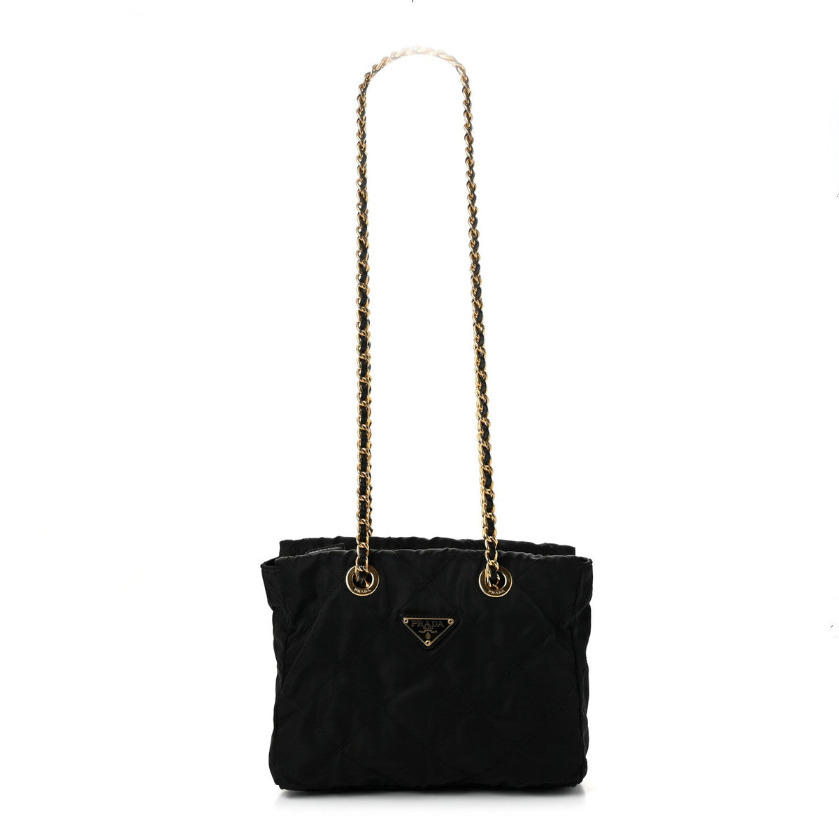 Quilted Nylon Tote Bag - Black