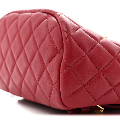 Mini Quilted Calfskin Backpack - Red