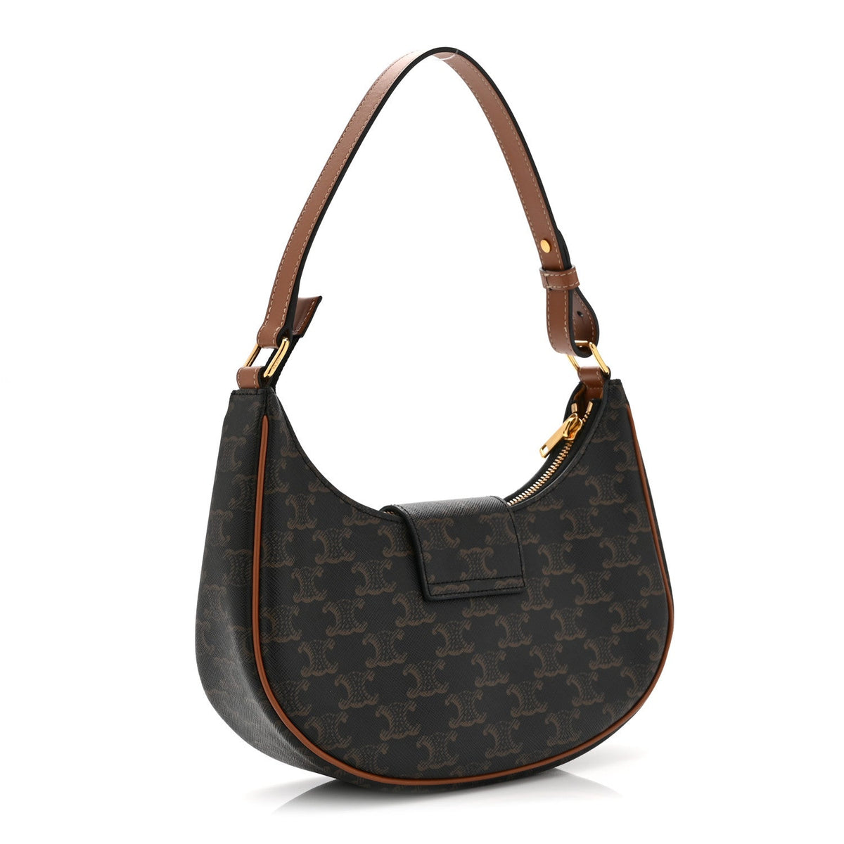 Medium Calfskin Canvas Shoulder Bag - Tan