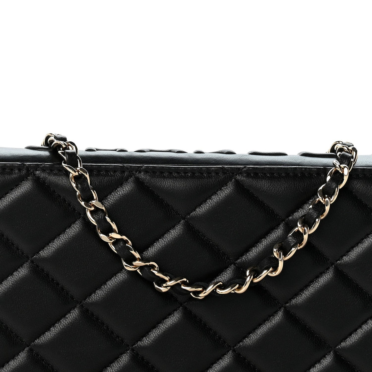 Quilted Lambskin Wallet Bag - Black