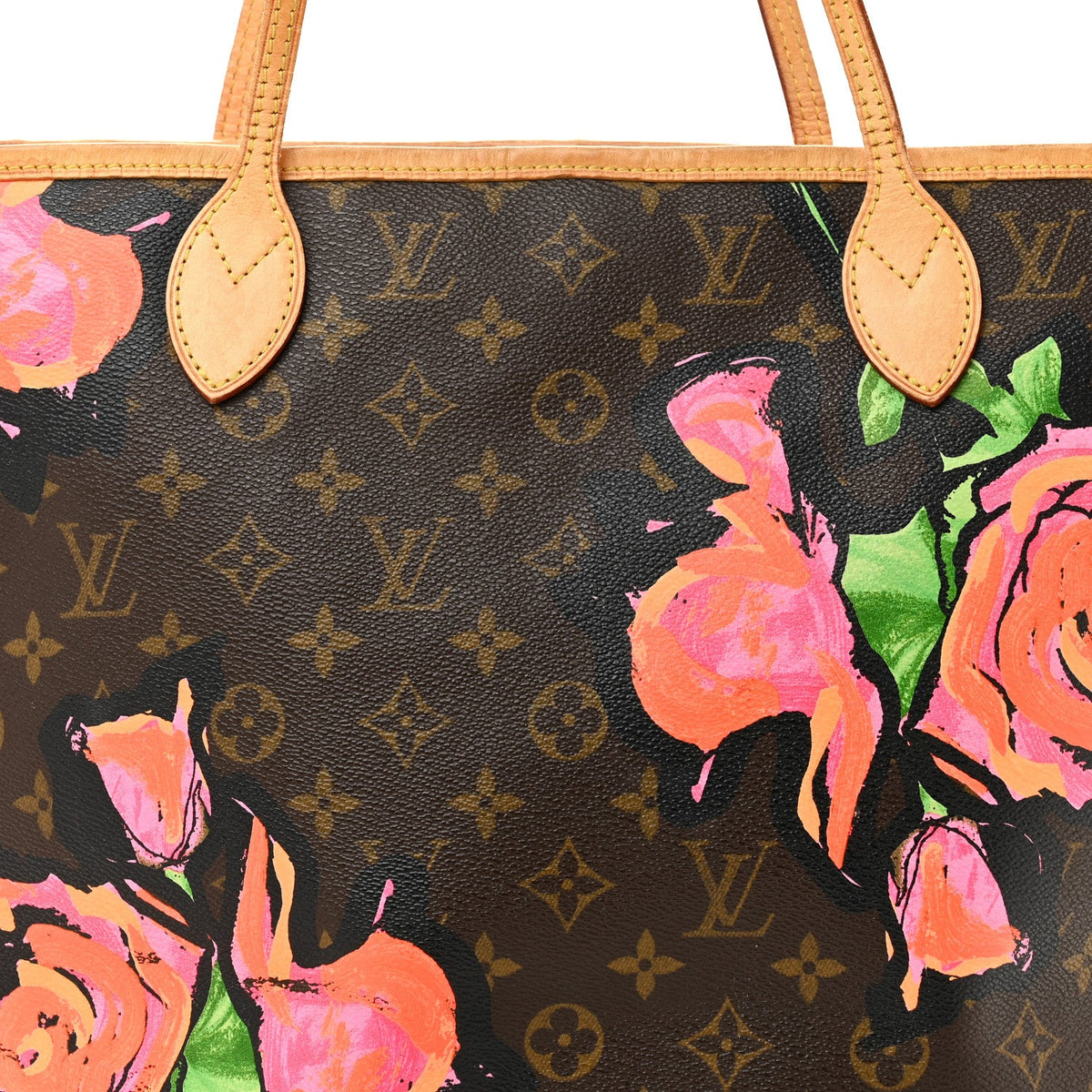 Monogram Roses Neverfull Mm Handbag