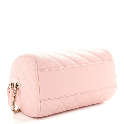 Quilted Caviar Clutch Bag - Pink