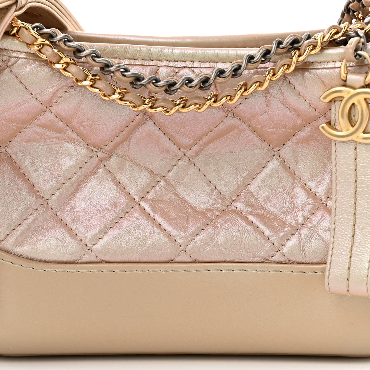 Small Quilted Calfskin Hobo Bag - Pink