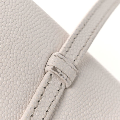 Mini Caviar Shoulder Bag - White