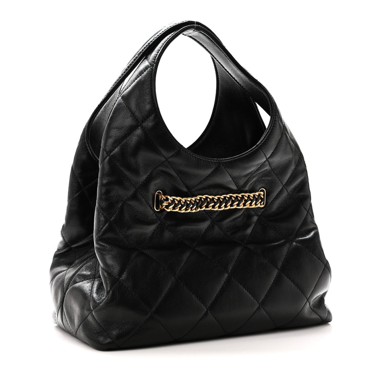 Quilted Lambskin Handbag - Black