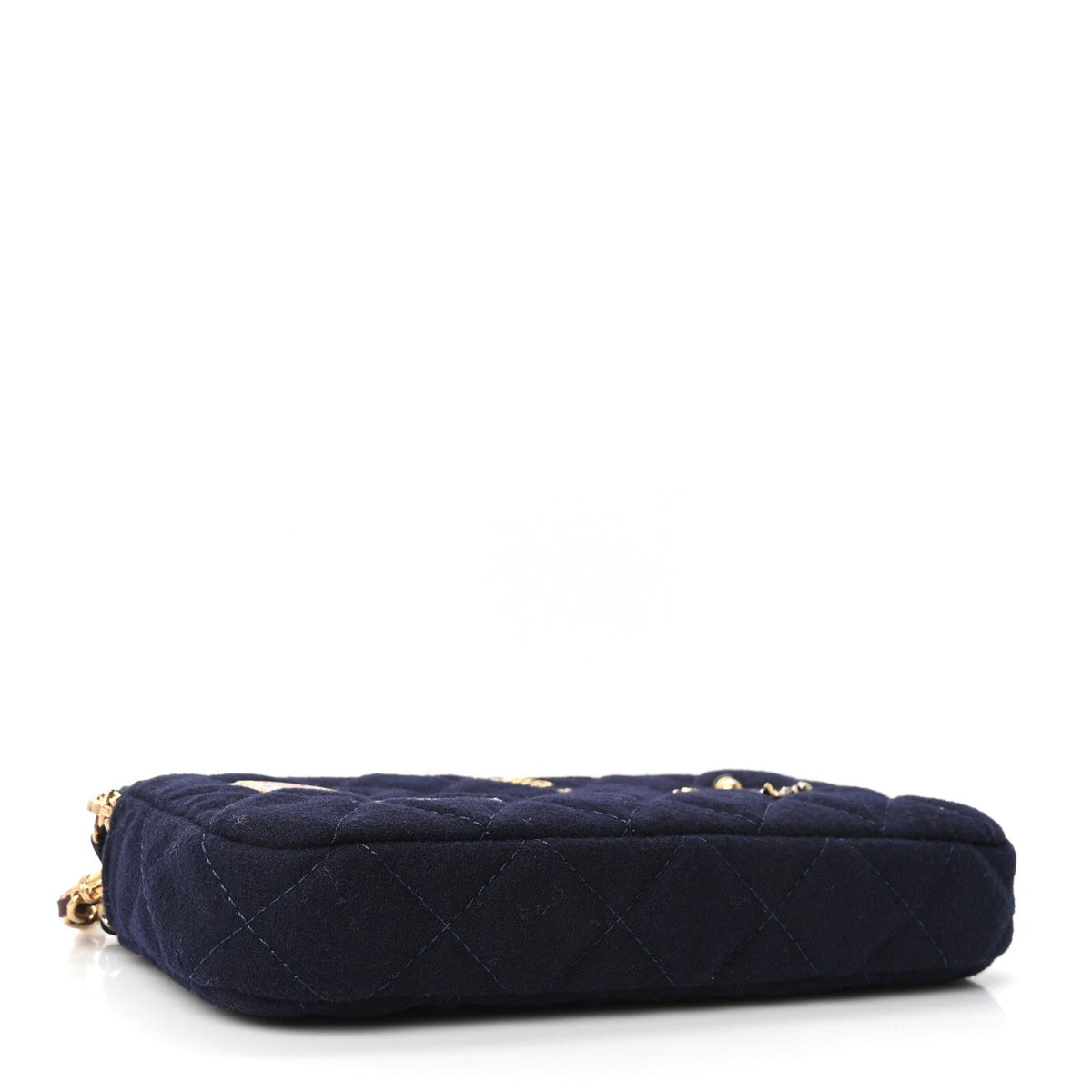 Small Quilted Clutch Bag - Dark Navy