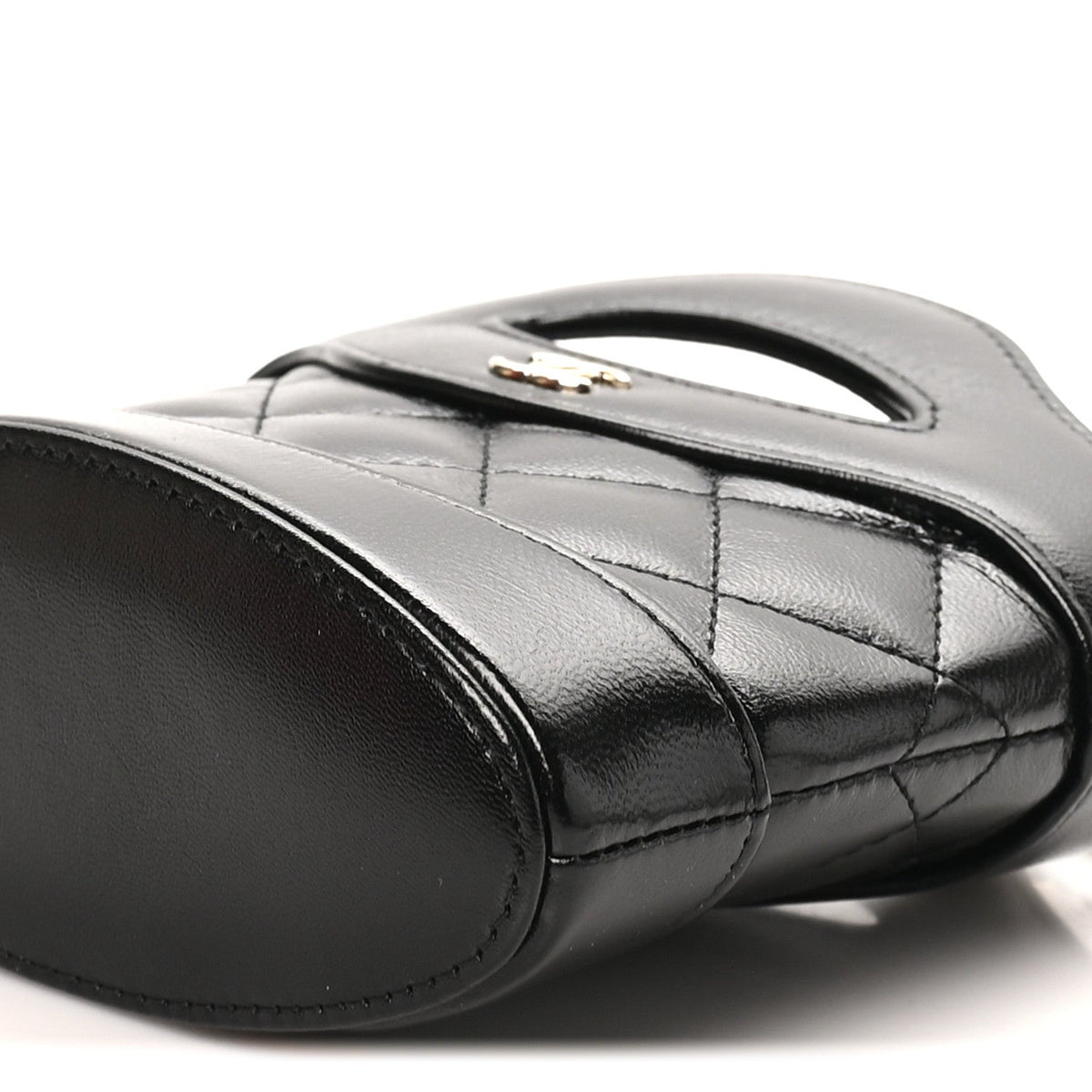 Nano Quilted Lambskin Clutch Bag - Black