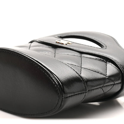 Nano Quilted Lambskin Clutch Bag - Black