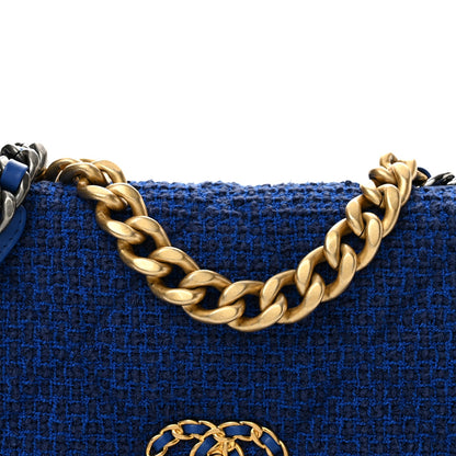 Large Quilted Flap Shoulder Bag - Blue