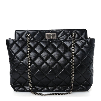 Quilted Calfskin Tote Bag - Black