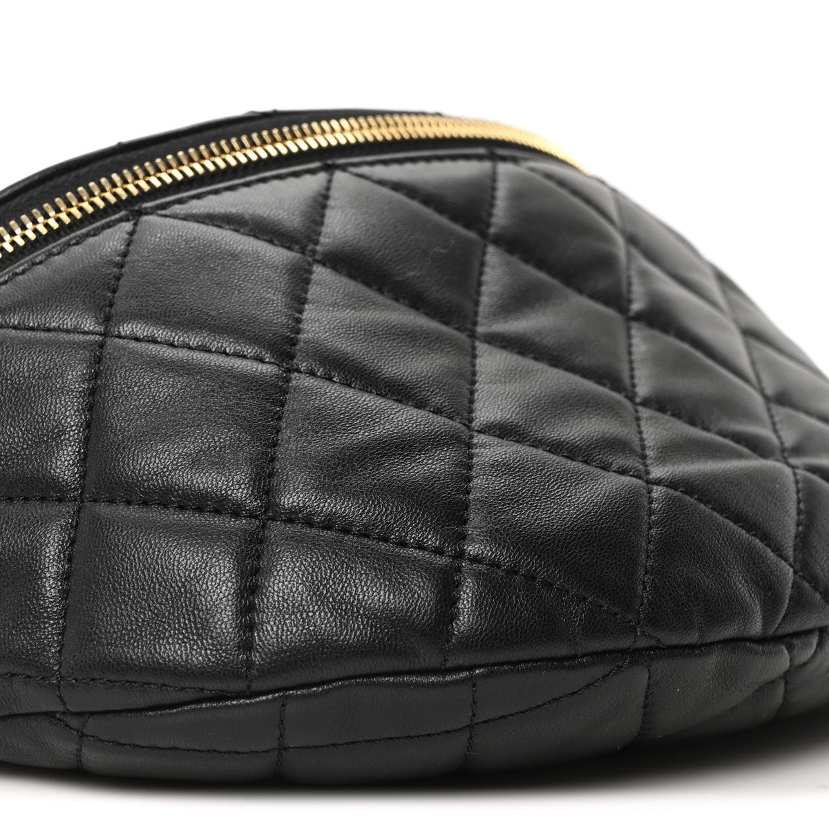Quilted Lambskin Belt Bag - Black