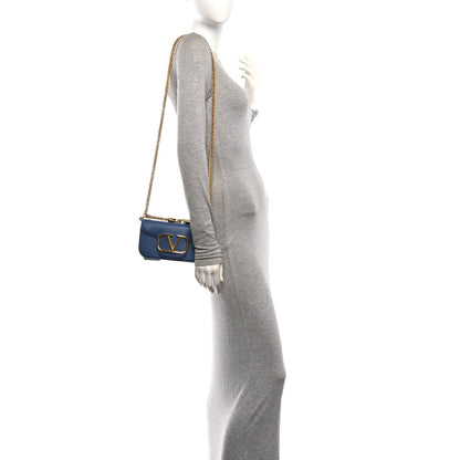 Small Calfskin Shoulder Bag - Blue
