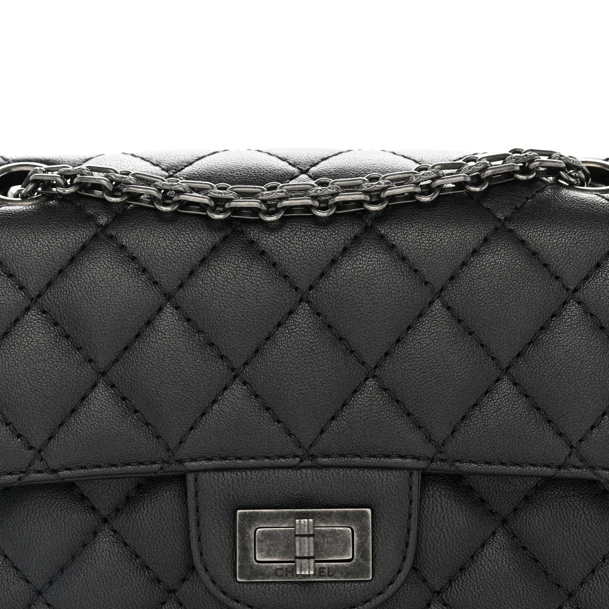 Mini Quilted Sheepskin Flap Shoulder Bag - Grey
