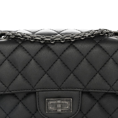 Mini Quilted Sheepskin Flap Shoulder Bag - Grey