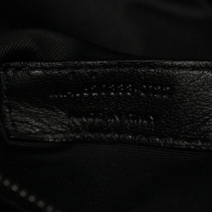 Quilted Lambskin Satchel Bag - Black