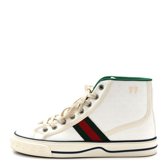 Monogram GG Mignon Web 1977 Tennis High Top Sneakers White