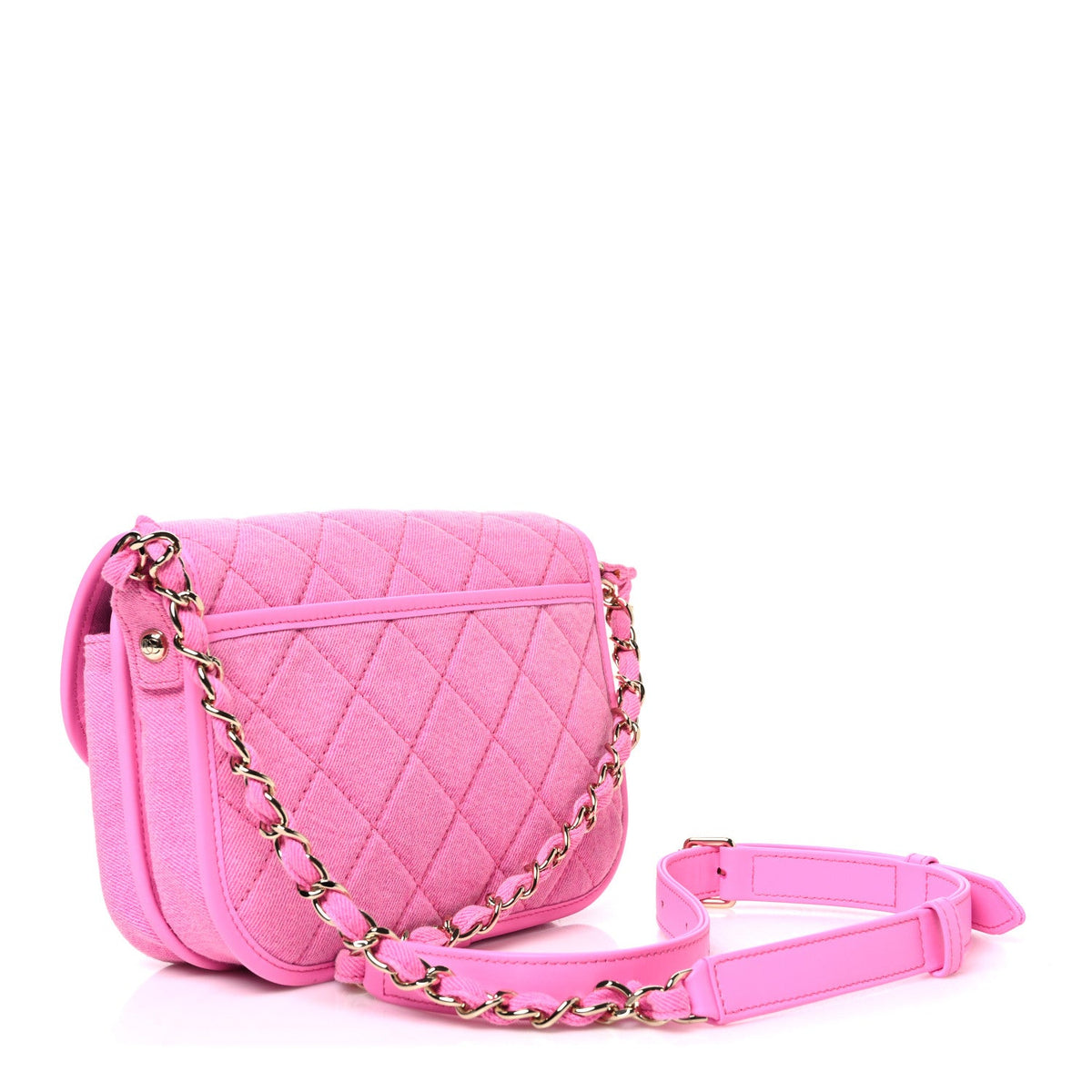 Small Quilted Flap Shoulder Bag - Pink