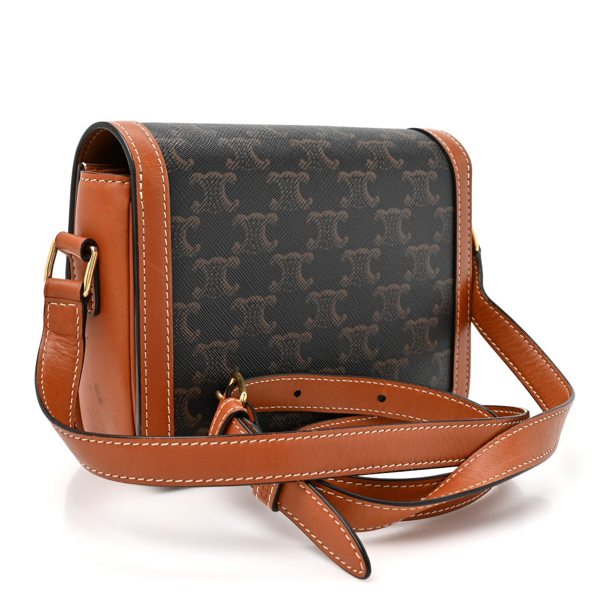 Calfskin Canvas Handbag - Tan