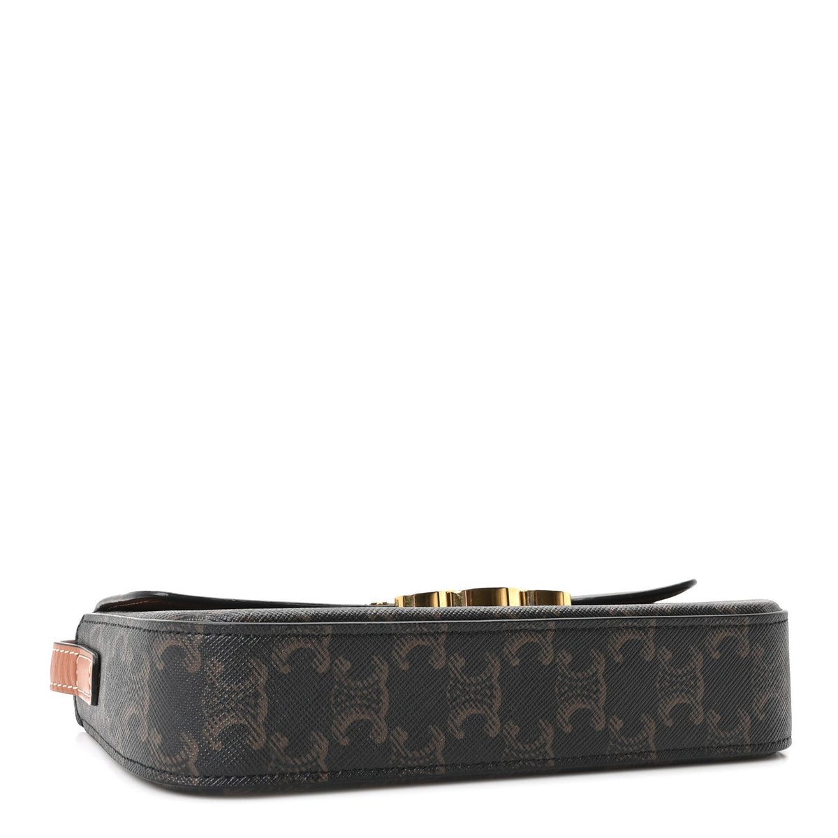 Calfskin Canvas Shoulder Bag - Tan