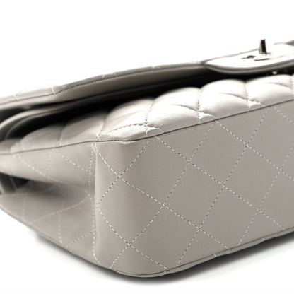 Medium Quilted Lambskin Flap Shoulder Bag - Grey