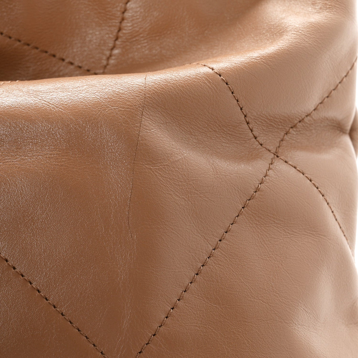 Small Quilted Calfskin Handbag - Beige